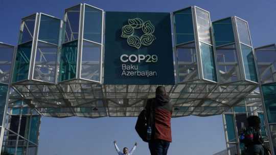 Na snímke logo klimatickej konferencie COP29.