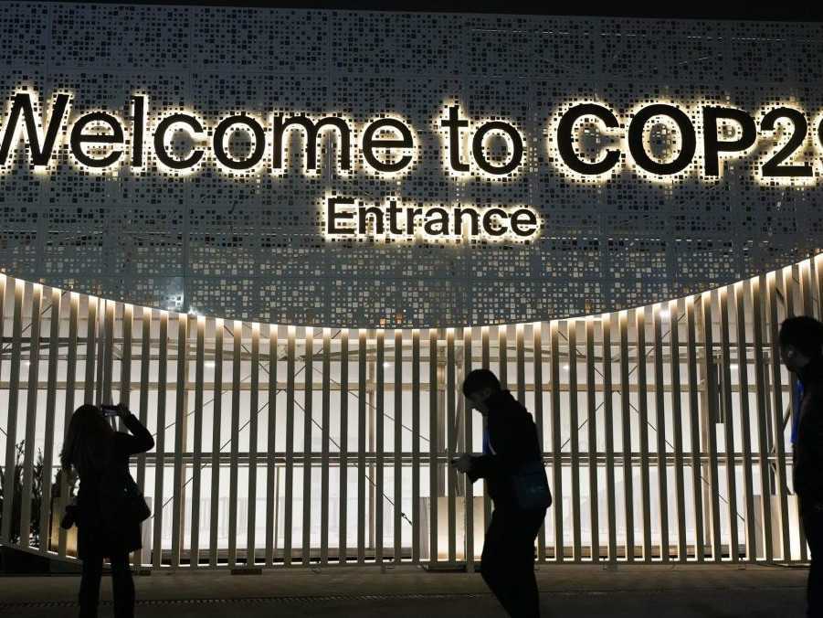 Na snímke budova, v ktorej sa koná COP29.