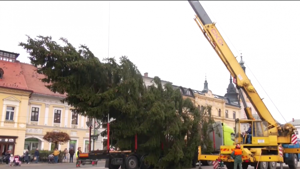 Svoj vianočný stromček na námestí má už aj Banská Bystrica. Z Brusna priviezli 17-metrový smrek