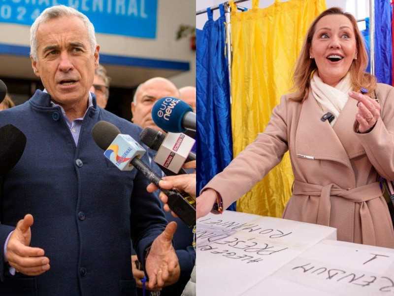 Kandidáti na post rumunského prezidenta: Calin Georgescu (vľavo) a Elena Lasconiová (vpravo).