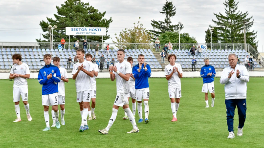 Na snímke hráči ŠK Slovan Bratislava v mládežníckej Lige majstrov.