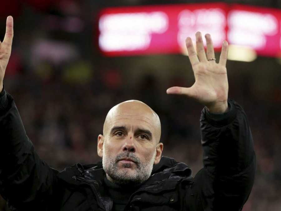 Na snímke tréner Manchestru City Pep Guardiola.