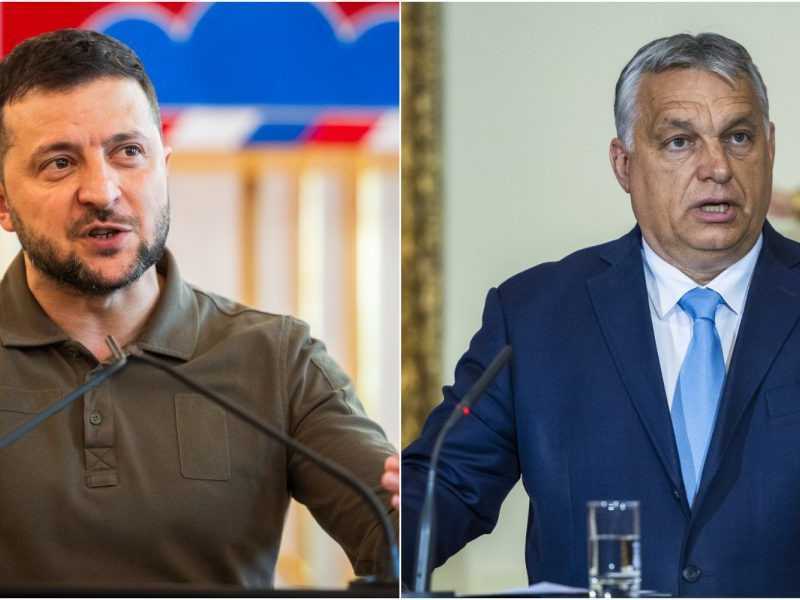 Na snímke Volodymyr Zelenskyj a Viktor Orbán.