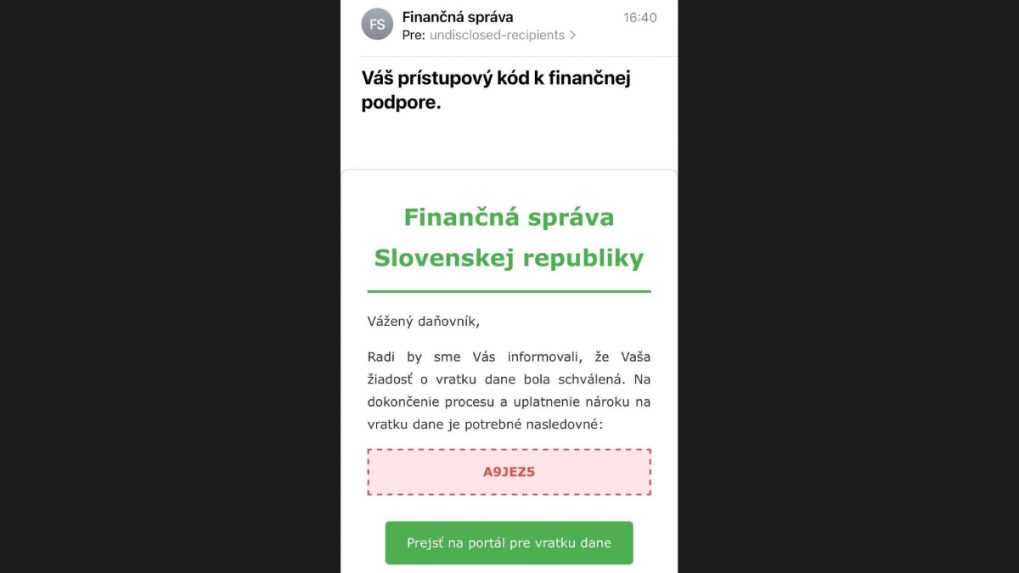 Vydávajú sa za finančnú správu a ministerstvo financií: Pozor na podvodné maily a SMS správy, môžete prísť o peniaze