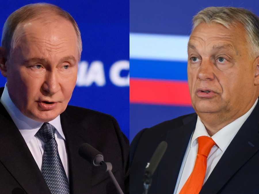 Zľava ruský prezident Vladimir Putin a maďarský premiér Viktor Orbán.