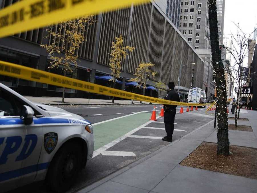 Polícia na mieste streľby v New Yorku.