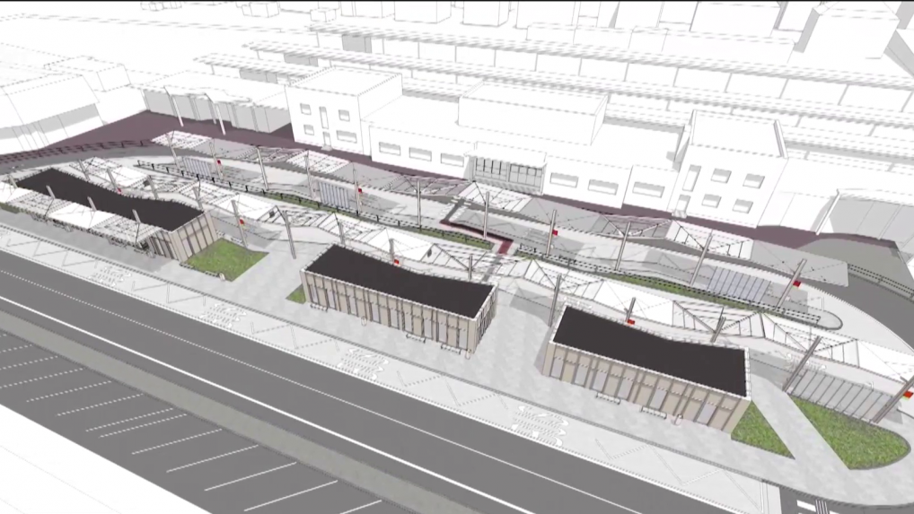 Nákres nového terminálu v Trenčíne.