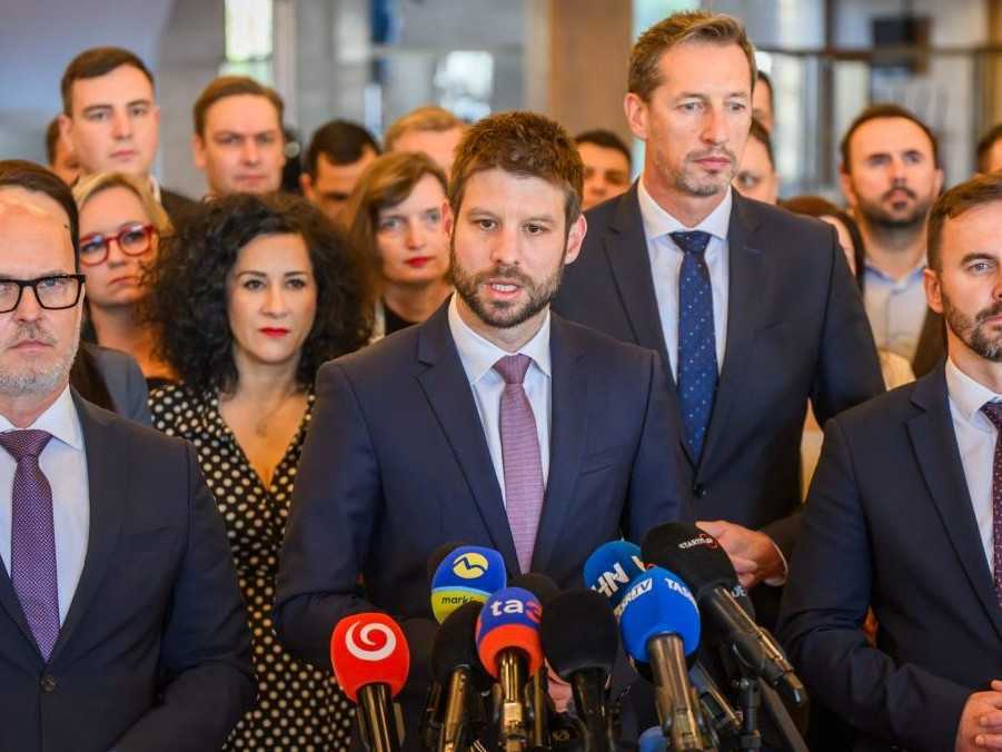 Spoločná tlačová konferencia opozičných strán.