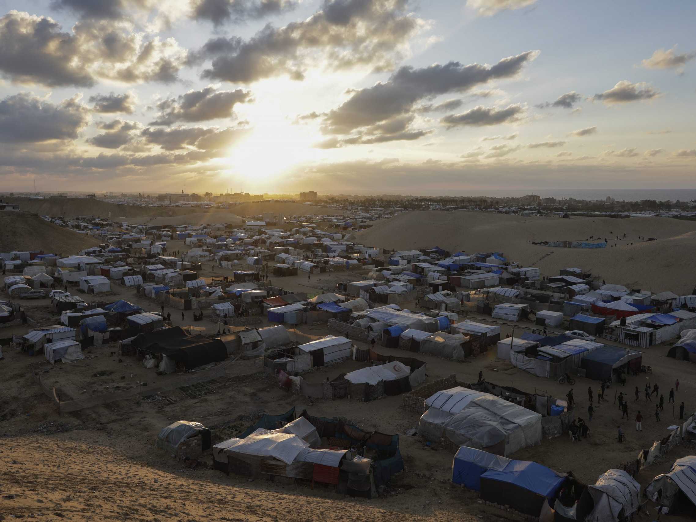 Utečenecký tábor v Chán Júnis v Pásme Gazy.