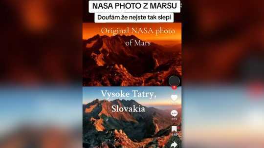 Na snímke záznam z videa, kde sú oranžové Tatry považované za Mars.