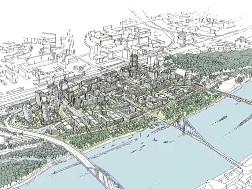 Vizualizácia novej štvrti v Bratislave.