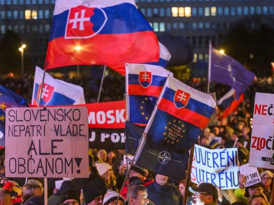 Na snímke účastníci protestu.