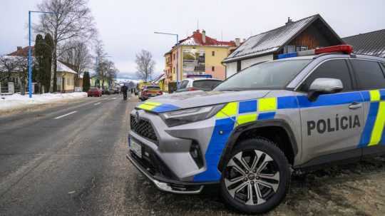 Policajné auto v Spišskej Starej Vsi.