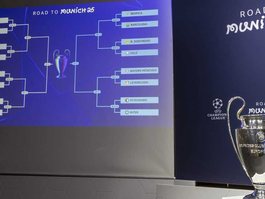 Žreb osemfinále Ligy majstrov a trofej pre víťaza.