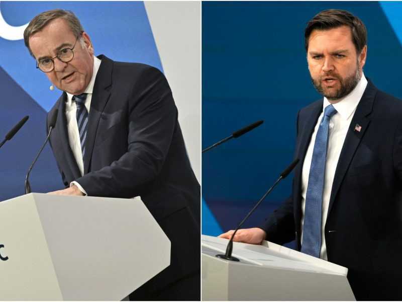 Na snímke Boris Pistorius a J. D. Vance.