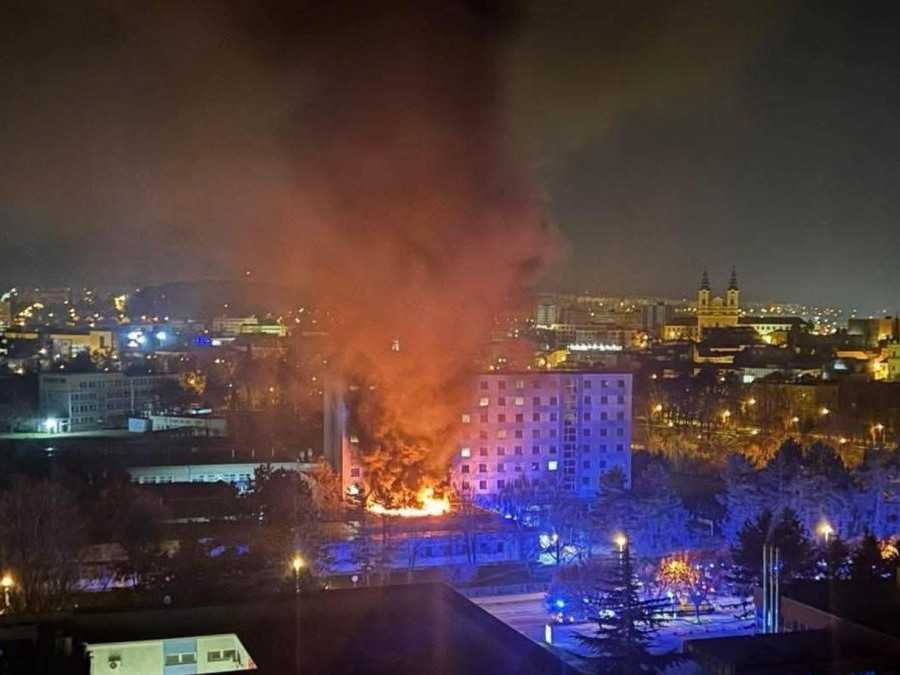 Požiar internátu v Nitre.