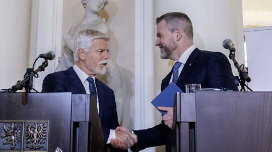 Slovenský prezident Peter Pellegrini a český prezident Petr Pavel.