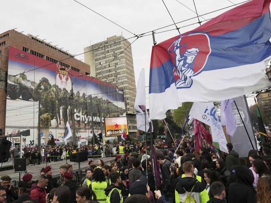 Protest v Belehrade.