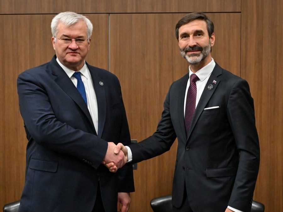 Juraj Blanár (vpravo) a Andrij Sybiha.