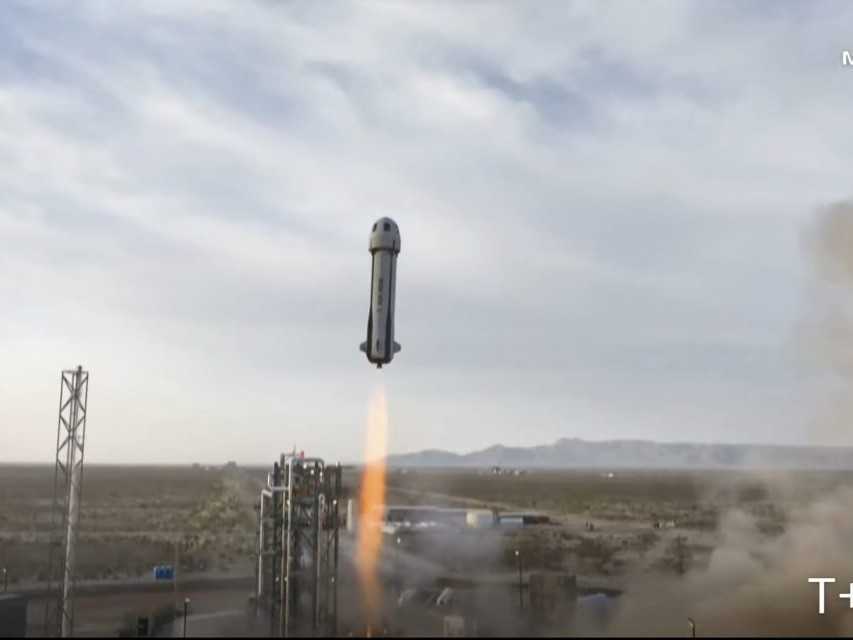 Štart rakety New Shepard spoločnosti Blue Origin.
