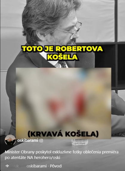 Na snÃƒÂ­mke krvavÃƒÂ¡ koÃ…Â¡eÃ„Â¾a Roberta Fica. 