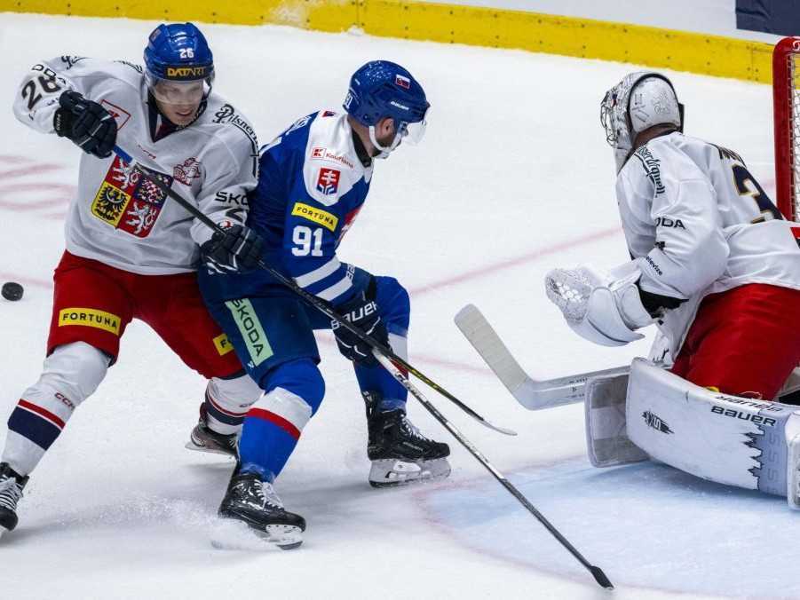 Hokejisti Česka a Slovenska.