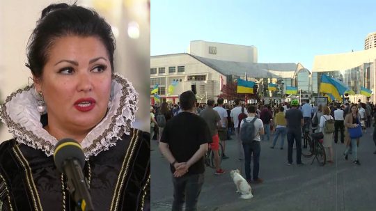 Pre vystúpenie Anny Netrebko ľudia protestovali pred SND.