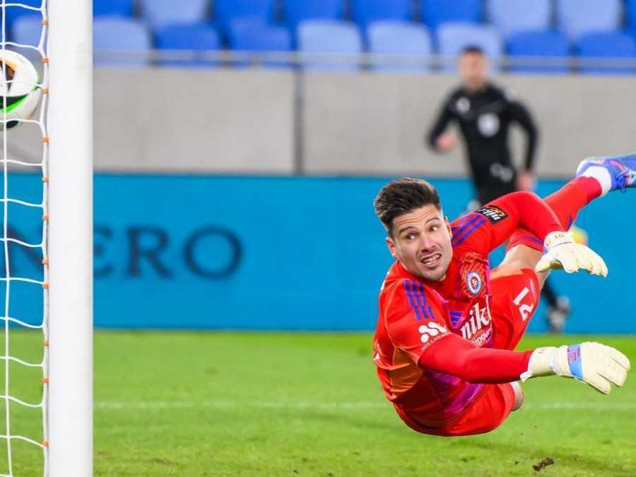 Na snímke brankár Dominik Takáč.