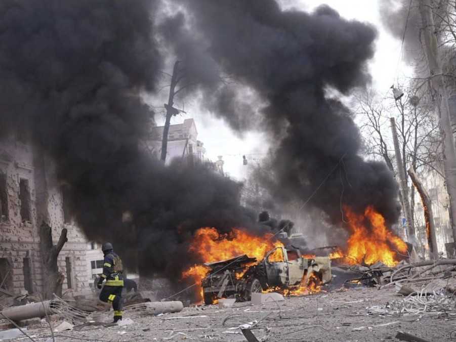 Na snímke mesto Sumy po ruskom útoku.