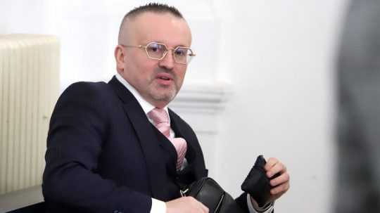 V. Pčolinský počas súdneho pojednávania vo februári 2025.