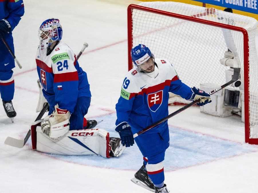 Na snímke slovenskí hokejisti.