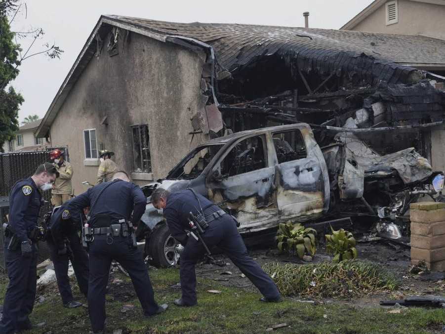 trosky lietadla v San Diegu