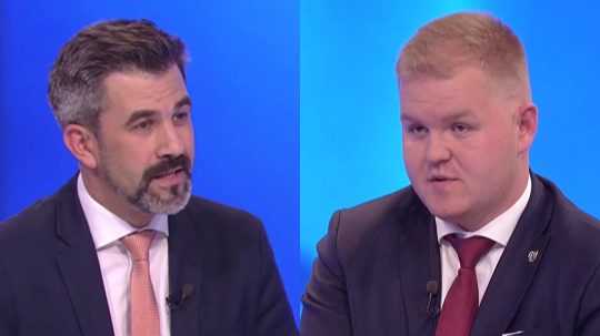 Zľava poslanci NR SR Ján Hargaš (PS) a Michal Bartek (Hlas-SD).