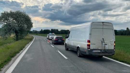 Na snímke miesto dopravnej nehody.