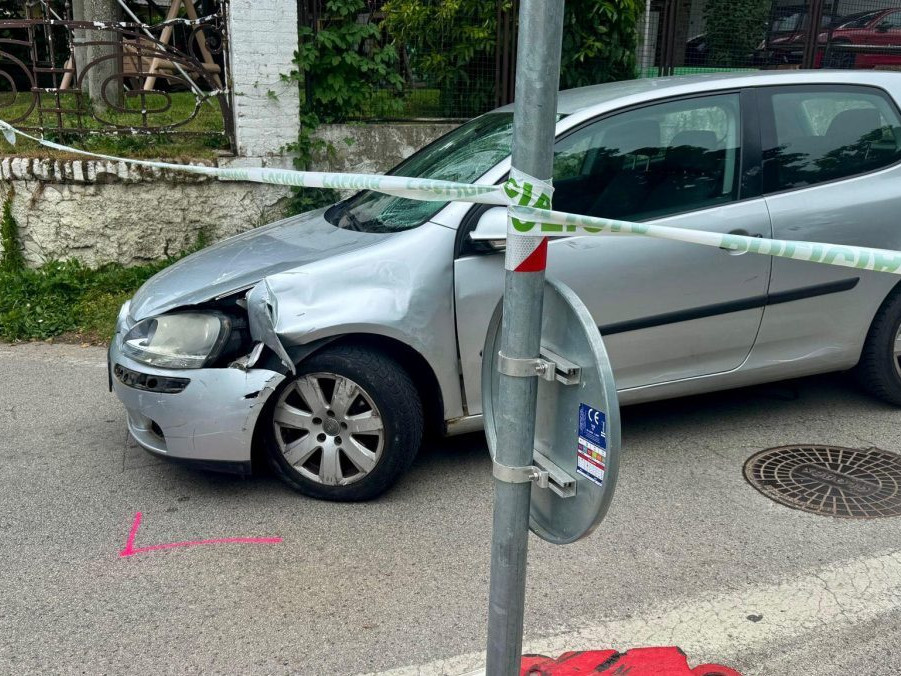 Na snímke miesto dopravnej nehody.