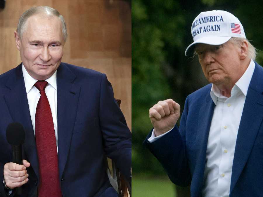 Ruský prezident Vladimir Putin a prezident USA Donald Trump.
