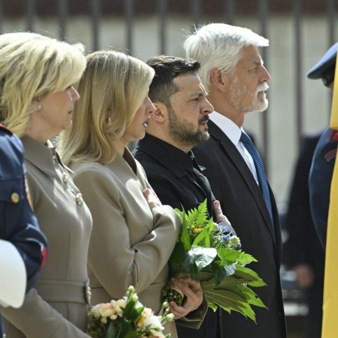 Český prezident Petr Pavel privítal na Pražskom hrade Volodymyra Zelenského s manželkou
