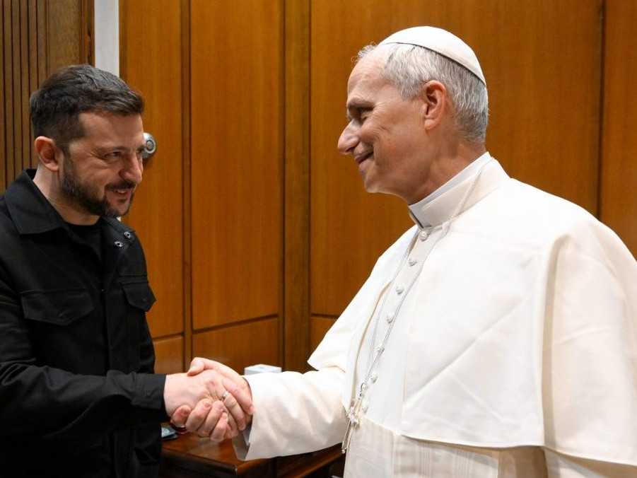 Volodymyr Zelenskyj a pápež Lev XIV.