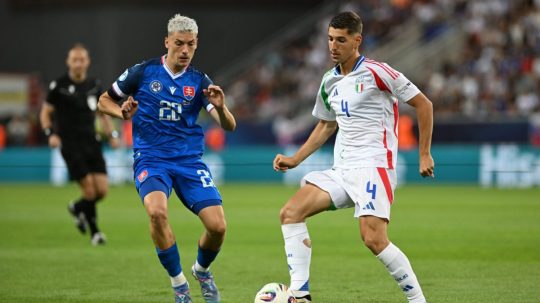 Tomáš Rigo počas zápasu proti Taliansku na ME U21.