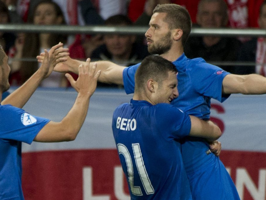 Gólová radosť slovenských futbalistov na ME vo futbale do 21 rokov 2017.