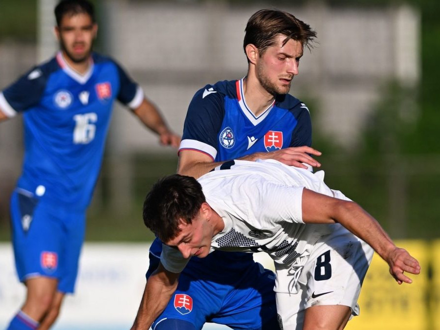 Na snímke hráči Slovenska a Slovinska.
