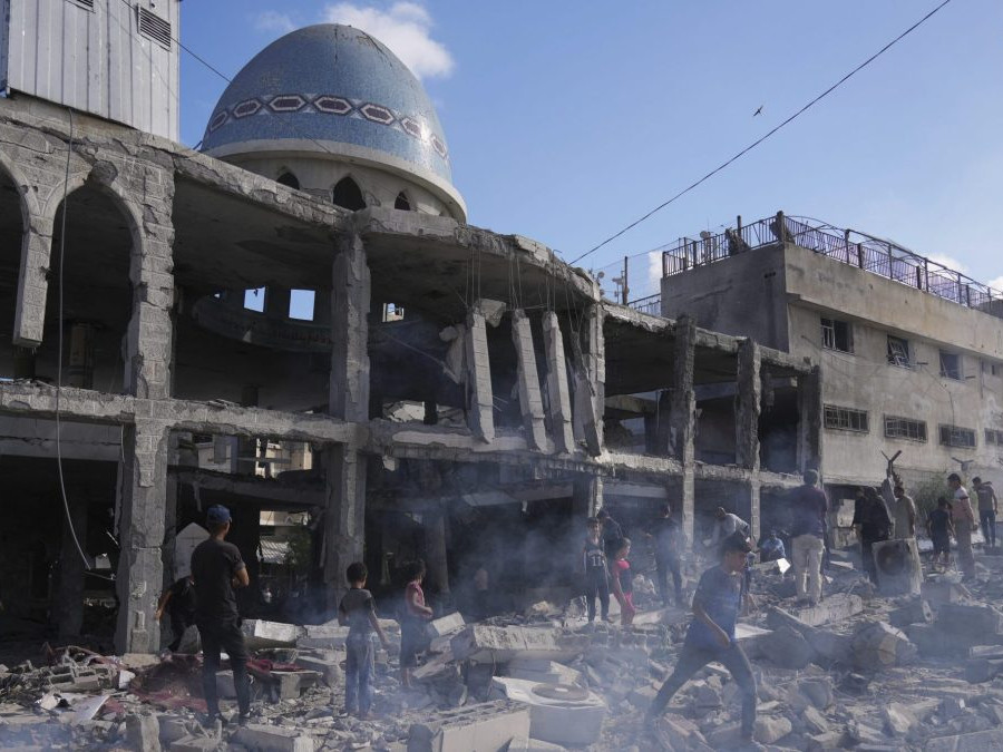 trosky mešity v Pásme Gazy