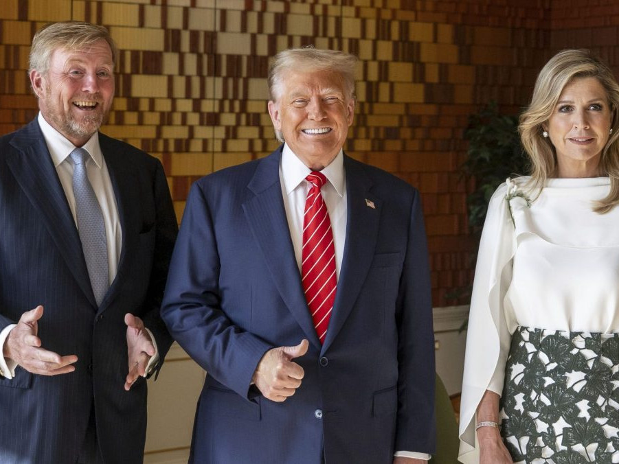 Kráľ Viliam-Alexander, D. Trump a kráľovná Maxima.