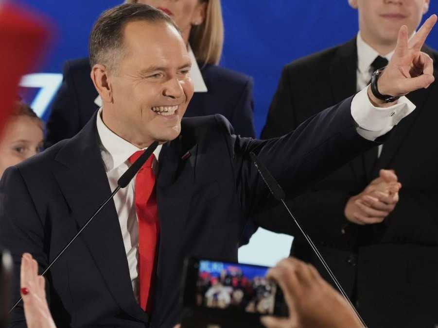 Poľský konzervatívny prezidentský kandidát Karol Nawrocki.