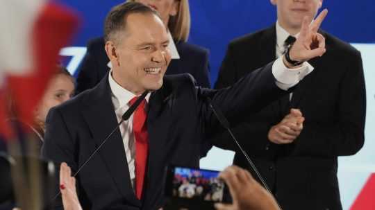 Poľský konzervatívny prezidentský kandidát Karol Nawrocki.