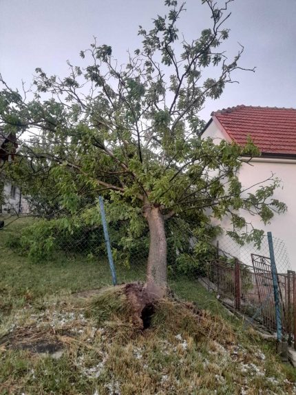 FOTO/VIDEO: Strhnuté strechy, dolámané stromy, zničené autá. Hasiči mali po pondelkových búrkach plné ruky práce