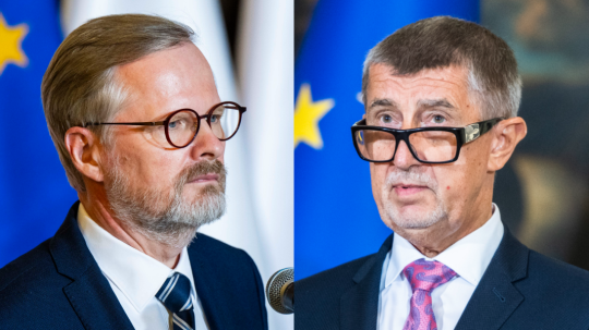 Zľava Petr Fiala a Andrej Babiš.