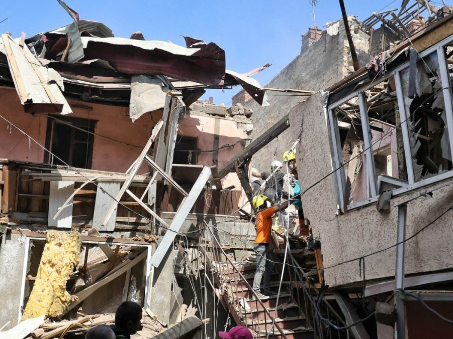 zničená budova v Odese po ruskom útoku