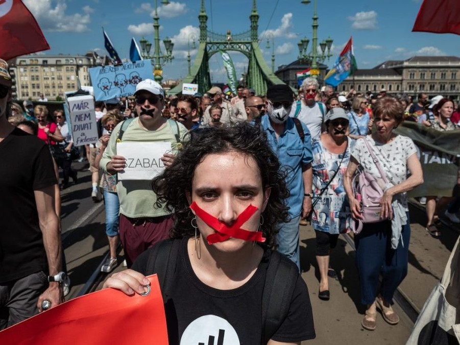 protest v Budapešti