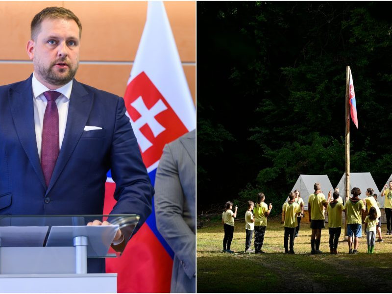 Na snímke Kamil Šaško a deti v tábore.